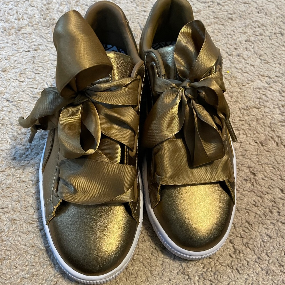 Gold Puma Shoes